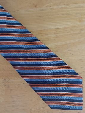 Daniel Cremieux Navy and Orange Striped Men’s Tie